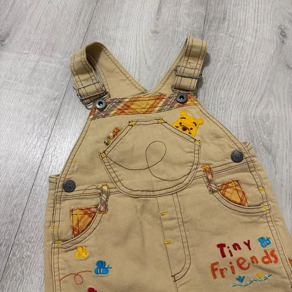 Disney Kids Overalls - Tan with Colorful Embroidery - Picture 2 of 10